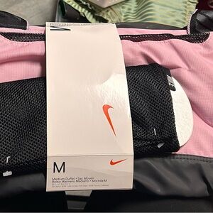 Nike Pink and Black Medium Duffel Bag